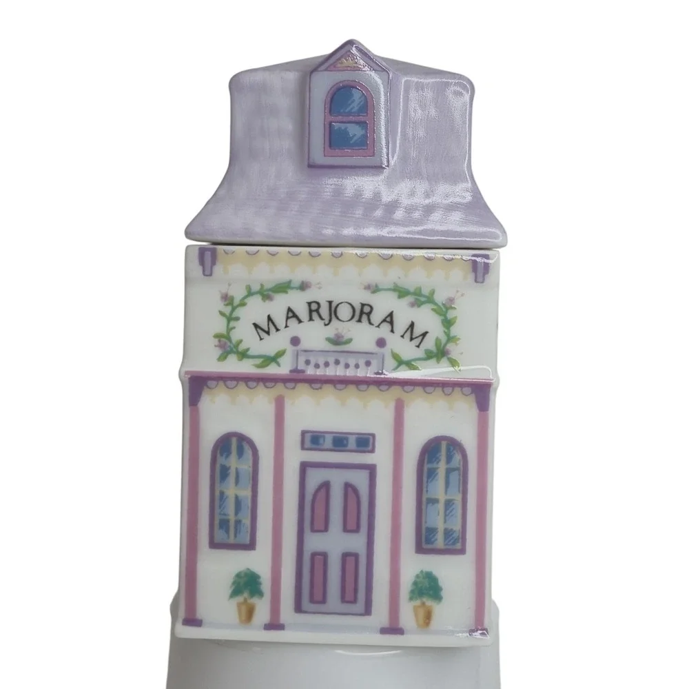 Lenox Spice Village Marjoram Porcelain House Jar 1989 Vintage Lavender Victorian